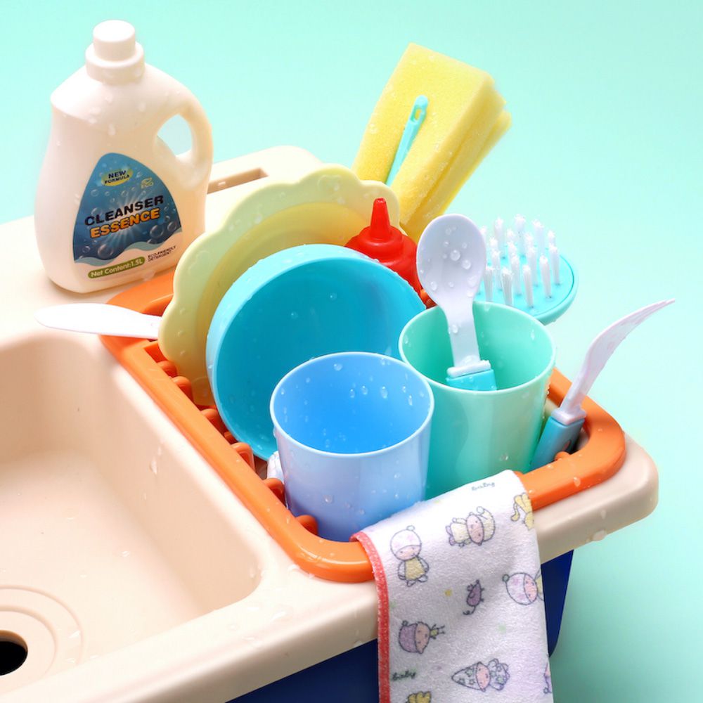 【盒損福利品】聲光噴霧桌上型廚房料理台套裝玩具36件組