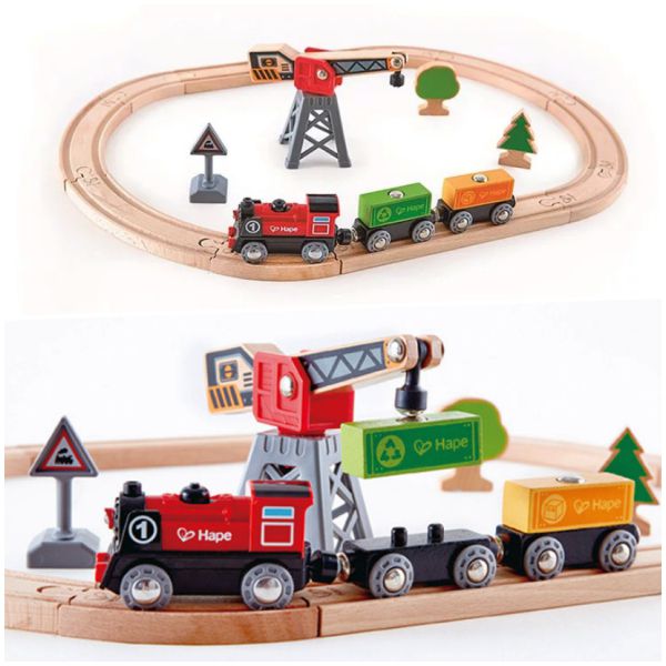 超酷太陽能車／高鐵車站加入！❤ 德國 Hape 軌道車 ❤ 車車控最愛豪華軌道