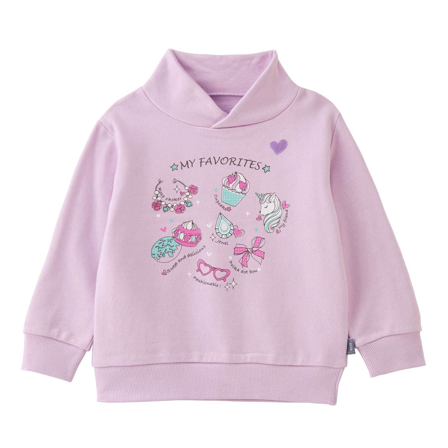 日本千趣會 - GITA 純棉裏毛立領長袖上衣-飾品-紫