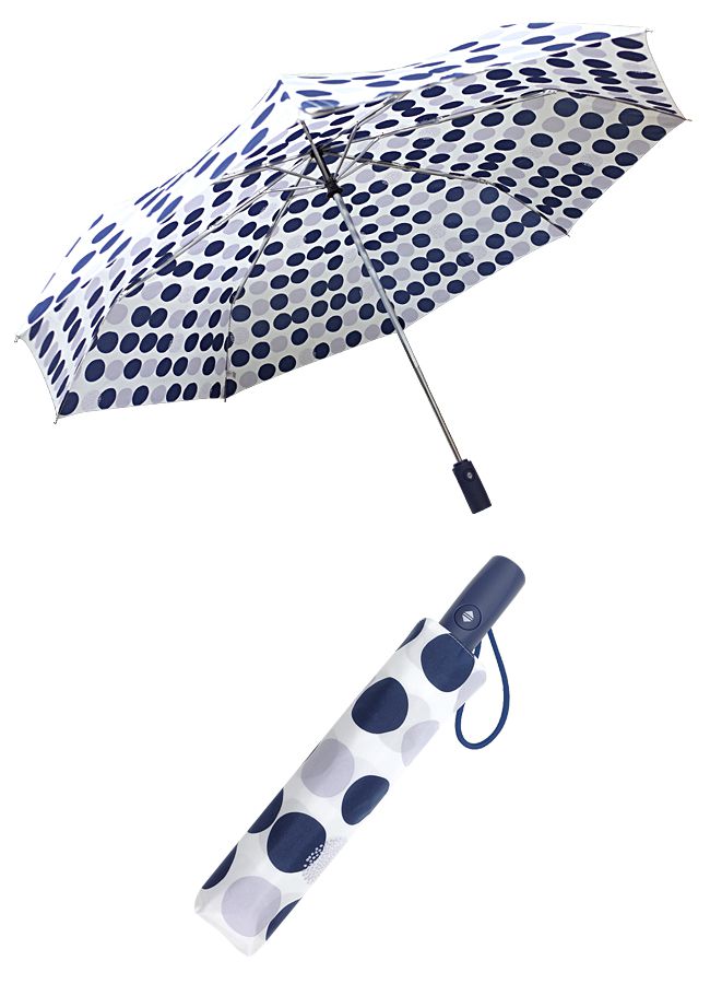 Rainstory - 抗UV雙人自動開收傘-爵士藍點-480g