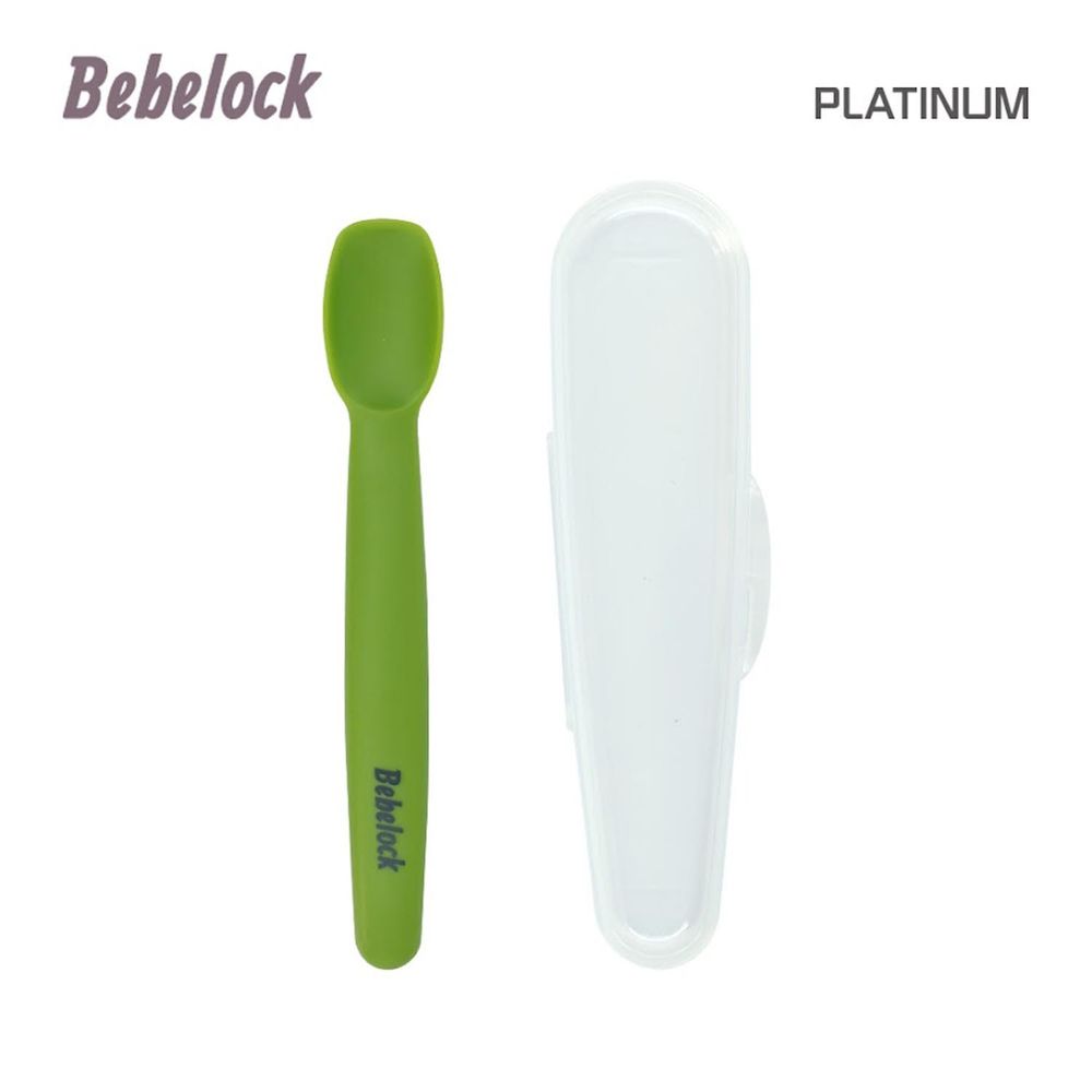 韓國BeBeLock - 離乳餵食軟湯匙(附盒)-碧湖綠