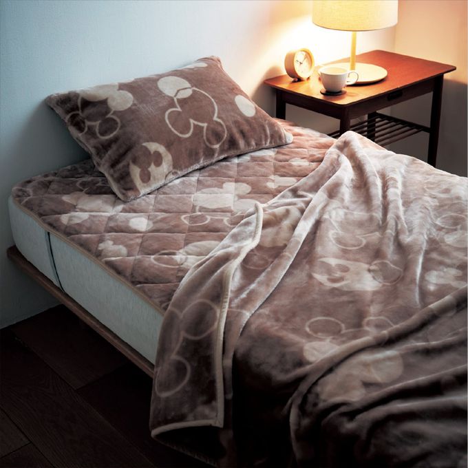 日本千趣會 - 迪士尼印花 極柔軟保暖毛毯/蓋毯-大小米奇-蜜桃粉