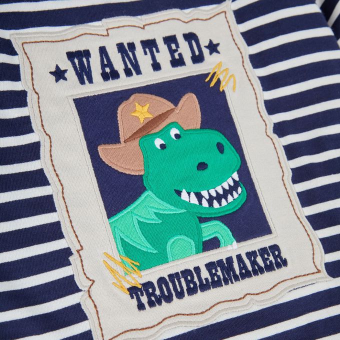 英國 JoJo Maman BeBe - 幼/兒童超優質100%純棉長袖上衣-牛仔暴龍