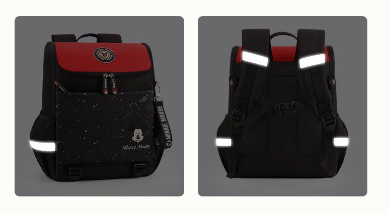 大容量輕量減壓書包-卡通人物米奇-黑色 (建議身高110-135cm)