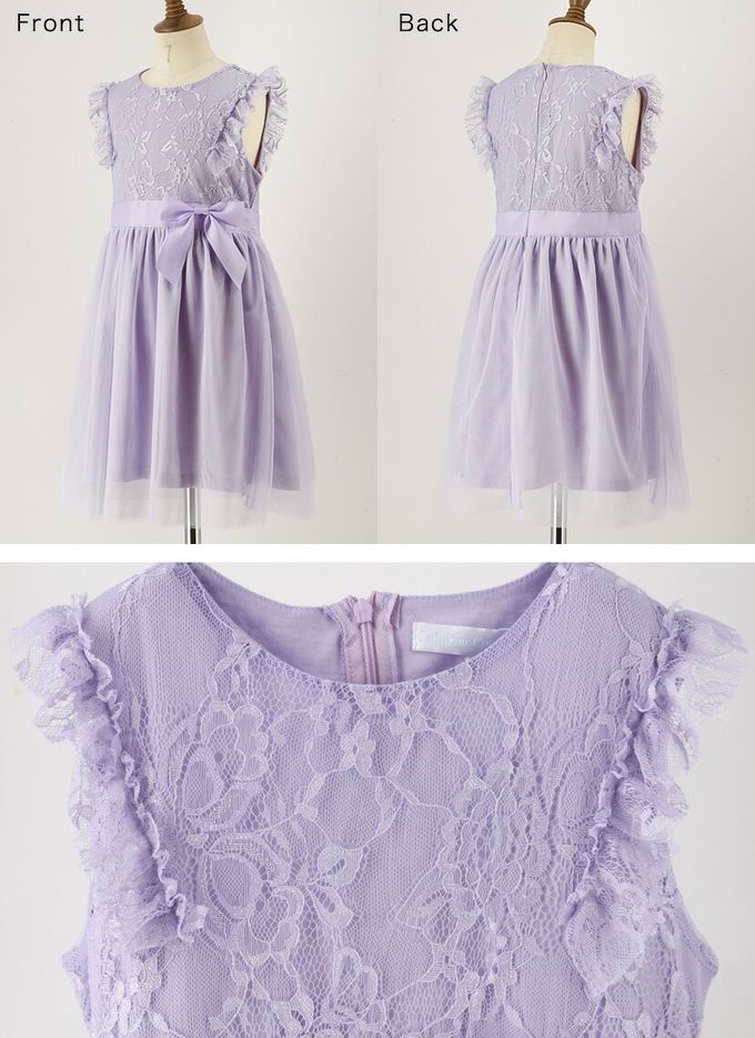 日本 Catherine Cottage - 復古風蕾絲薄紗無袖洋裝-紫丁香