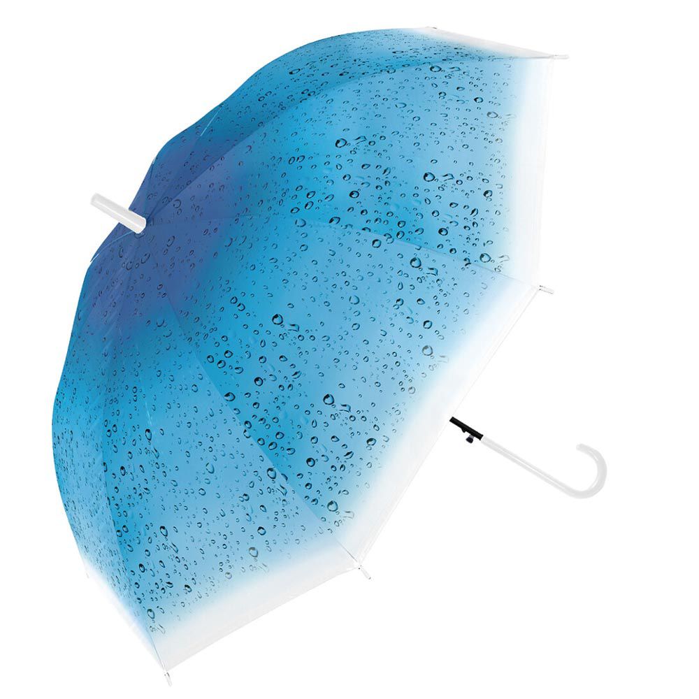 日本中谷 - [日雜推薦] 昭和咖啡店蘇打透明傘/雨傘-水藍 (傘骨60cm)