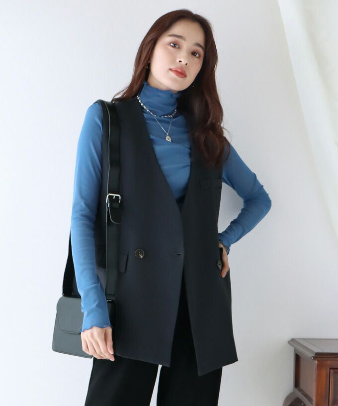 日本 BLUE EAST - 百搭率性西裝背心-黑