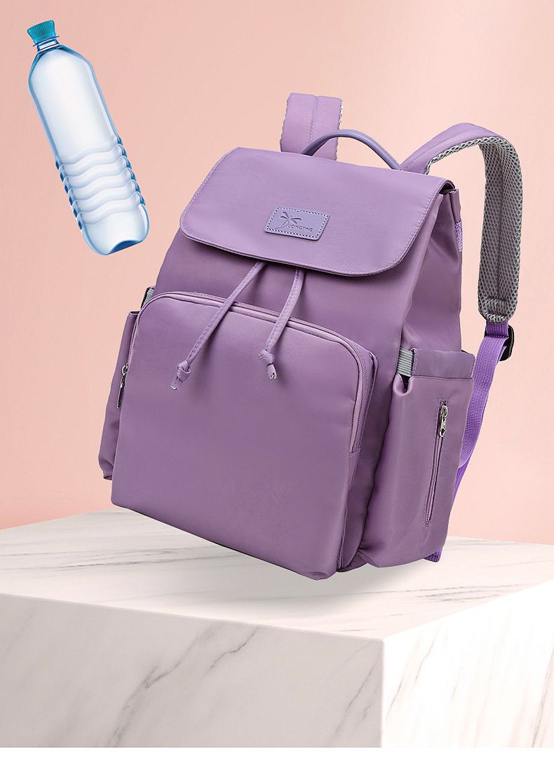 時尚多功能乾濕分離媽媽包/後背包-抽繩款-黑色 (40x34x19cm)