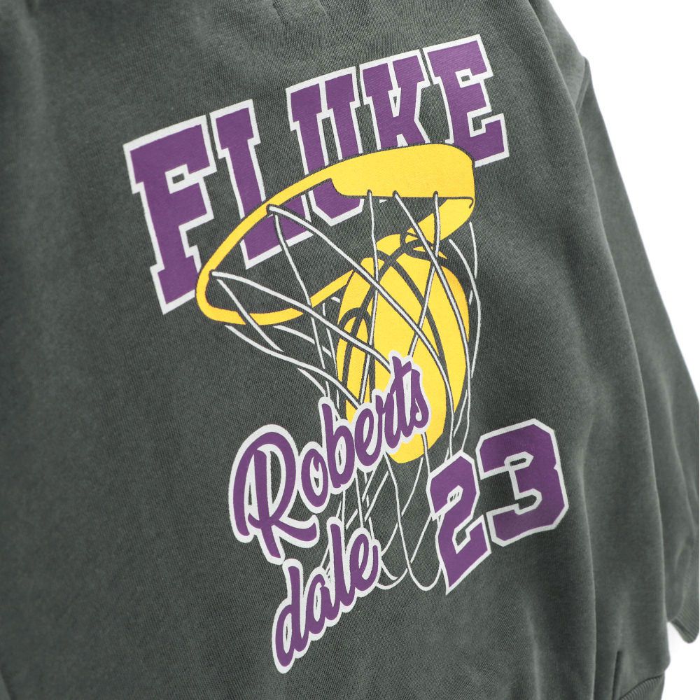 裏起毛 舒適縮口長袖上衣-帥氣籃球-深灰