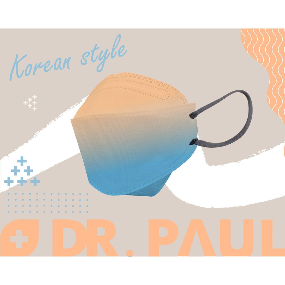 Dr. PAUL - 成人醫療級韓式4D魚形口罩/雙鋼印/台灣製-KF94/3D韓版/三片接合-晨曦 (21x18cm)-10入/盒(未滅菌)