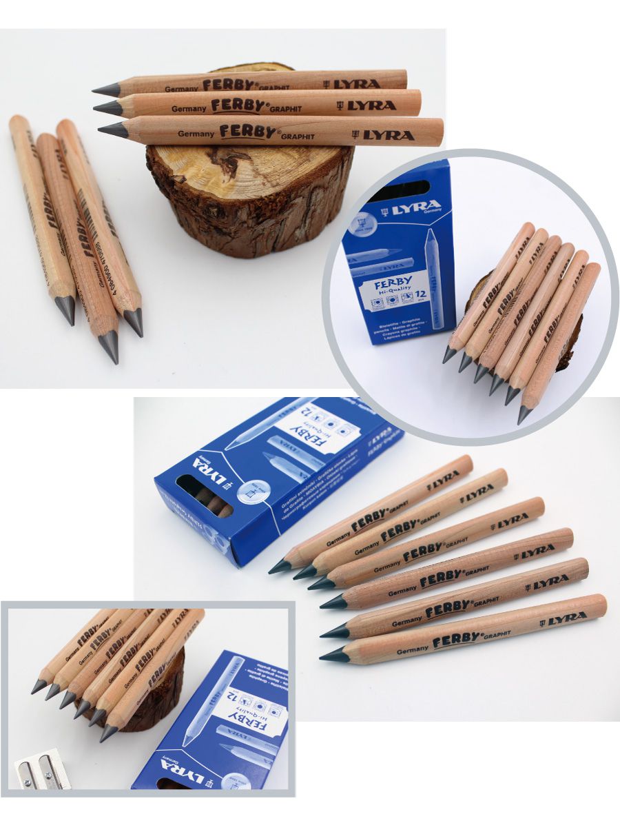 德國LYRA - 兒童三角原木鉛筆(12cm) 12入-3歲以上