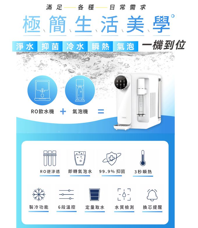 冰水、溫水、熱水、氣泡水 四合一一機搞定