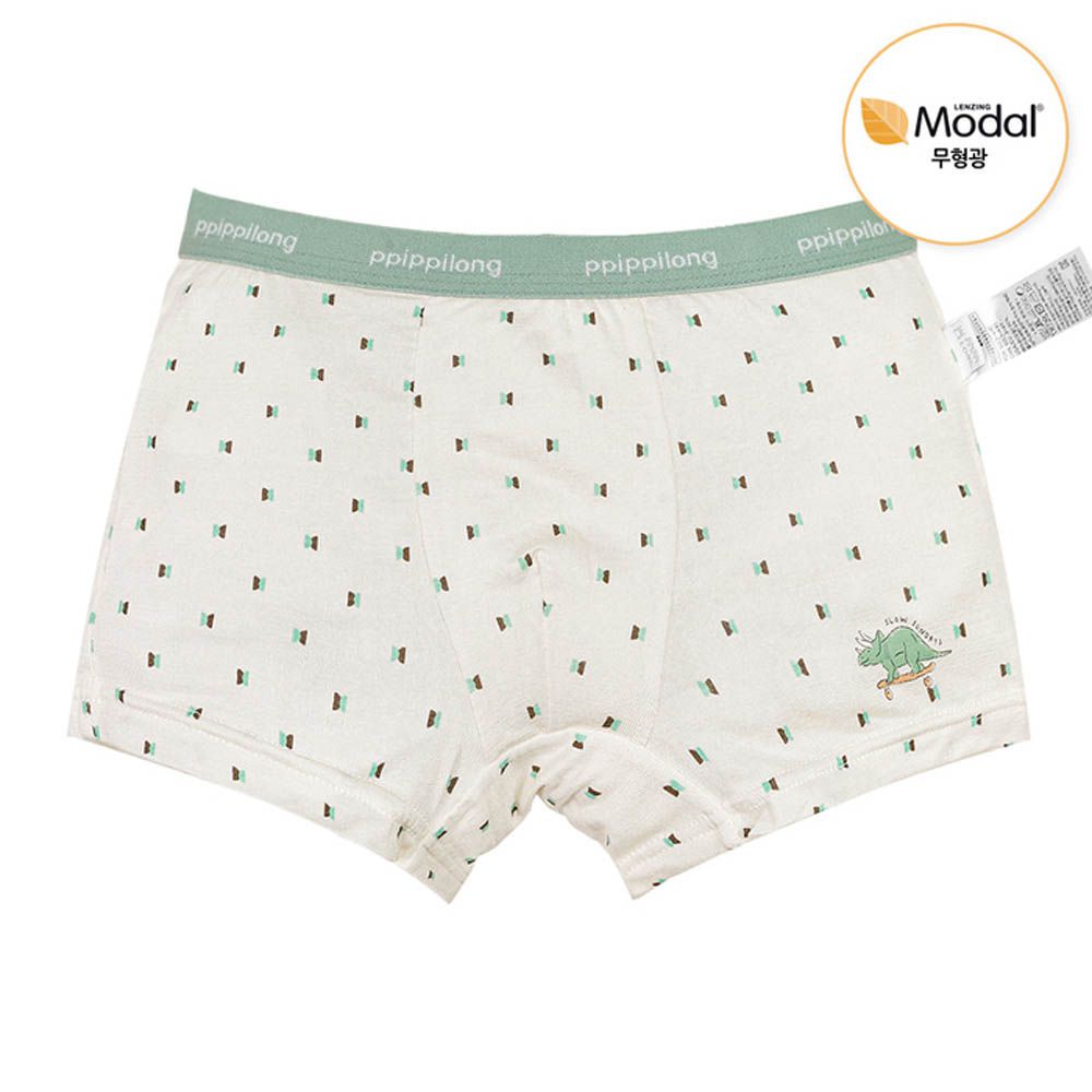 莫代爾親膚絲滑四角褲(男寶)-滑板角龍-米