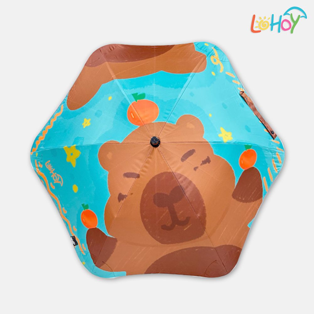 兒童防戳圓角雨傘(兒童晴雨傘 圓角雨傘 防戳雨傘) (橙意水豚)