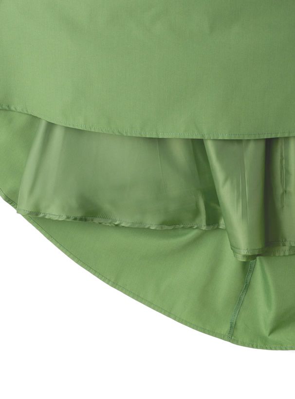 日本 GRL - 復古V領縮腰泡泡袖洋裝-簡約黑