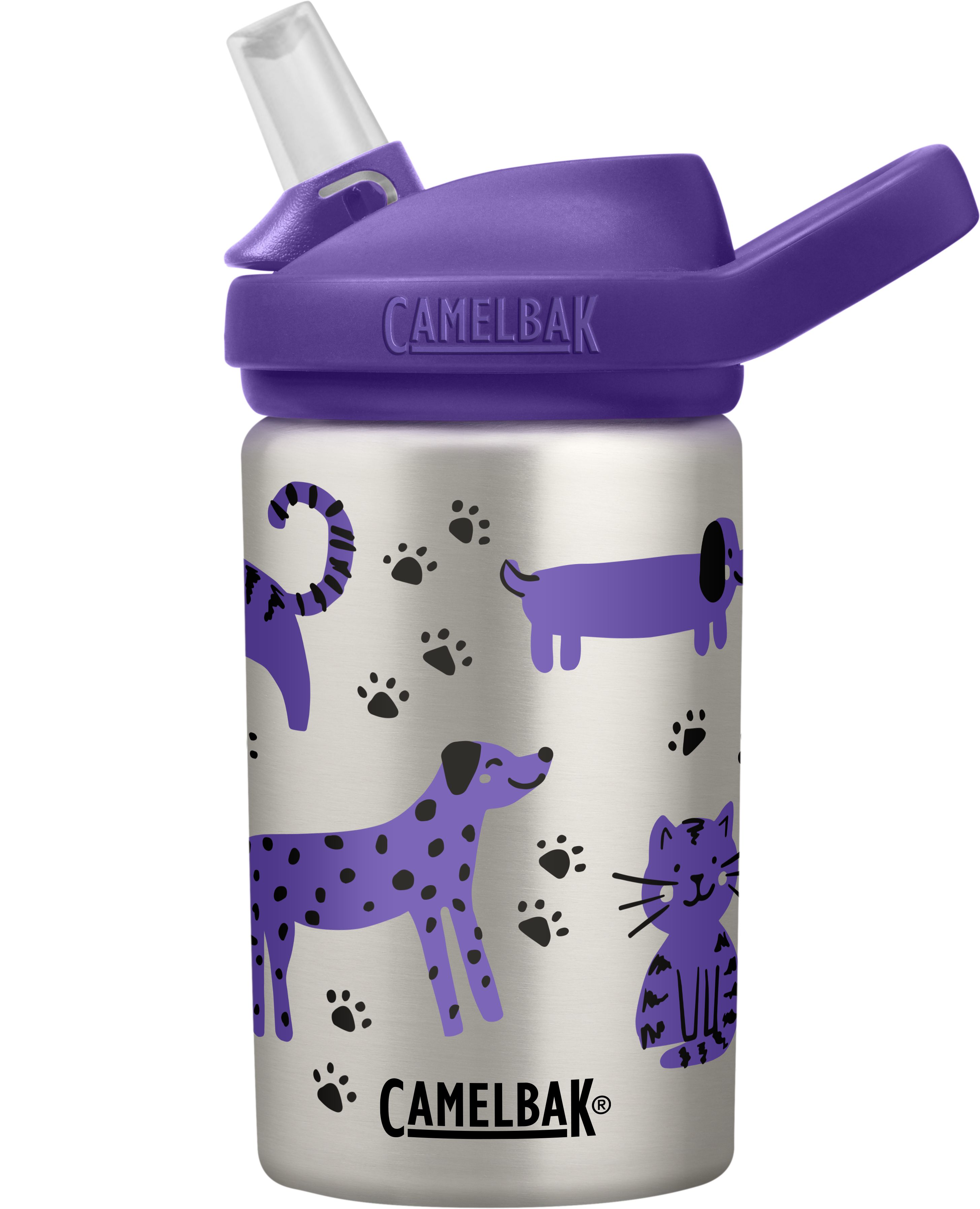 CamelBak - EDDY+ 兒童吸管不鏽鋼水瓶-貓貓狗狗 (400ml)-330g