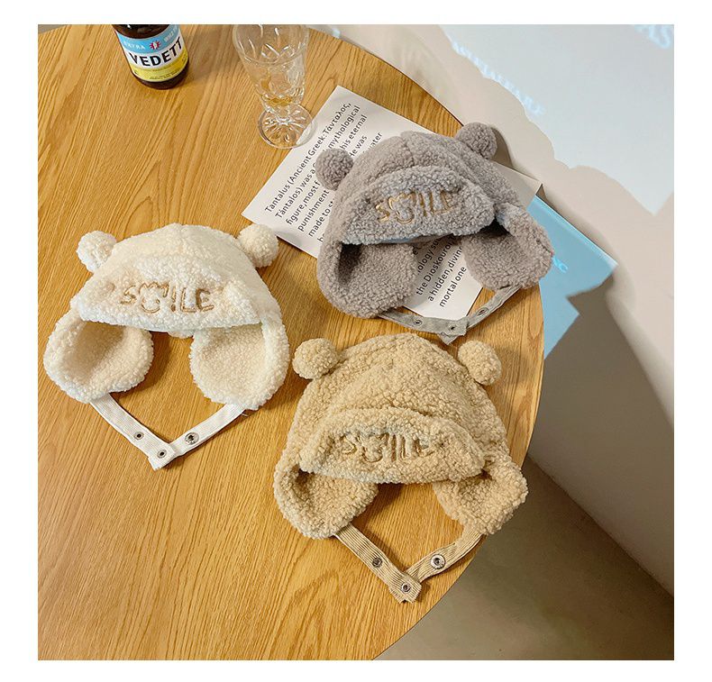 毛絨絨字母毛帽-灰色 (帽圍46-50CM/建議年齡2-4歲)