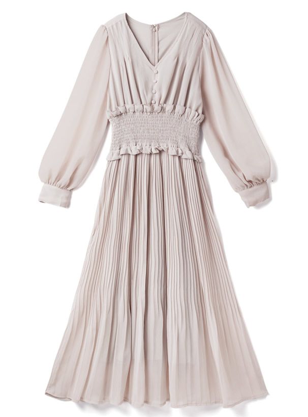 日本 GRL - 氣質V領縮腰修身洋裝-薰衣草