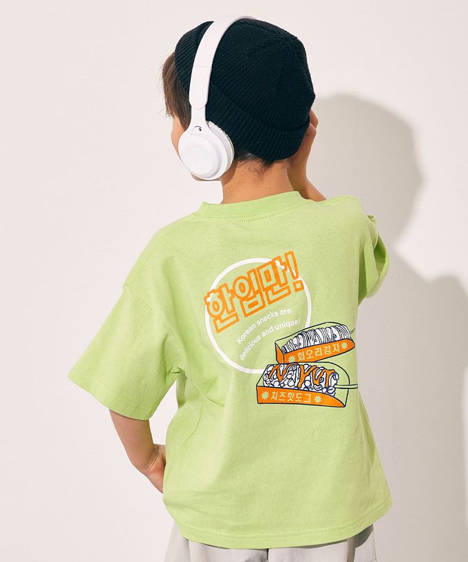 日本 devirock - 100%棉 世界美食印花短袖上衣-越南風-經典藍