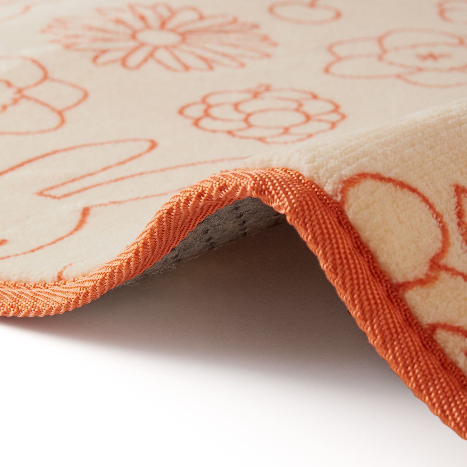 日本千趣會 - 米飛兔 長條型腳踏墊(廚房/臥室)-橘紅線條