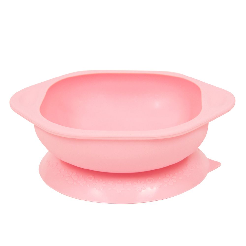 動物樂園矽膠防漏幼兒學習吸盤碗-粉紅豬(粉)