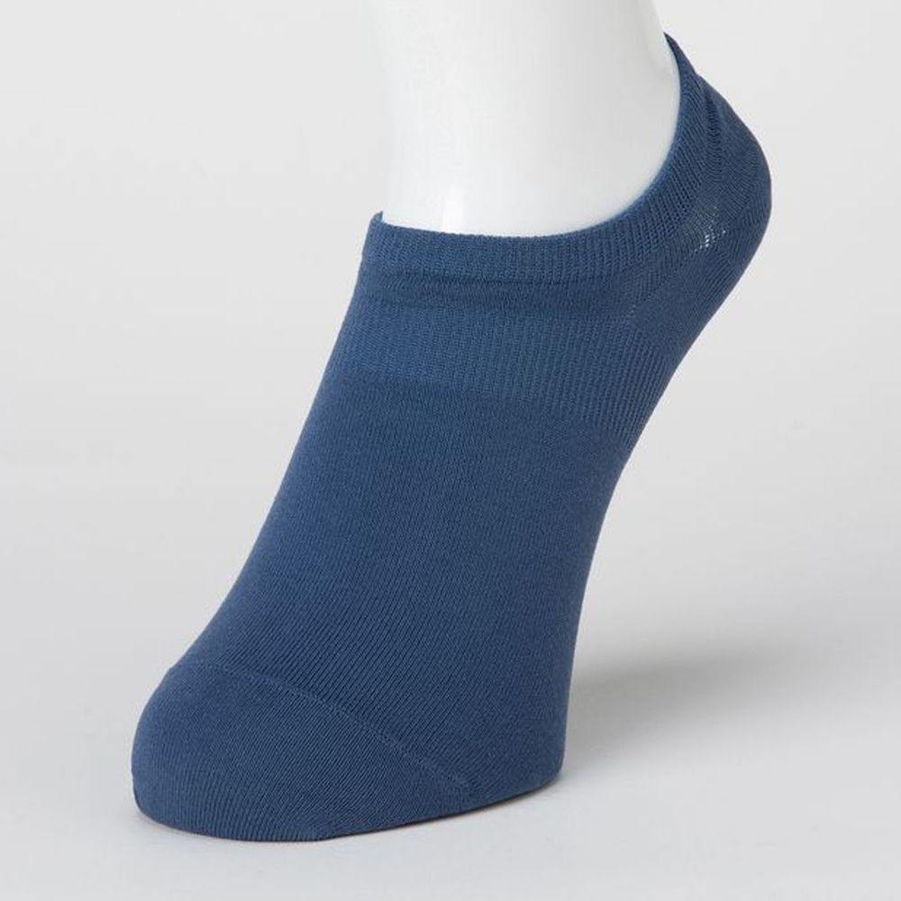 日本 okamoto - 超強專利防滑ㄈ型隱形襪(爸爸)-吸水速乾 超深履款-藍 (25-27cm)