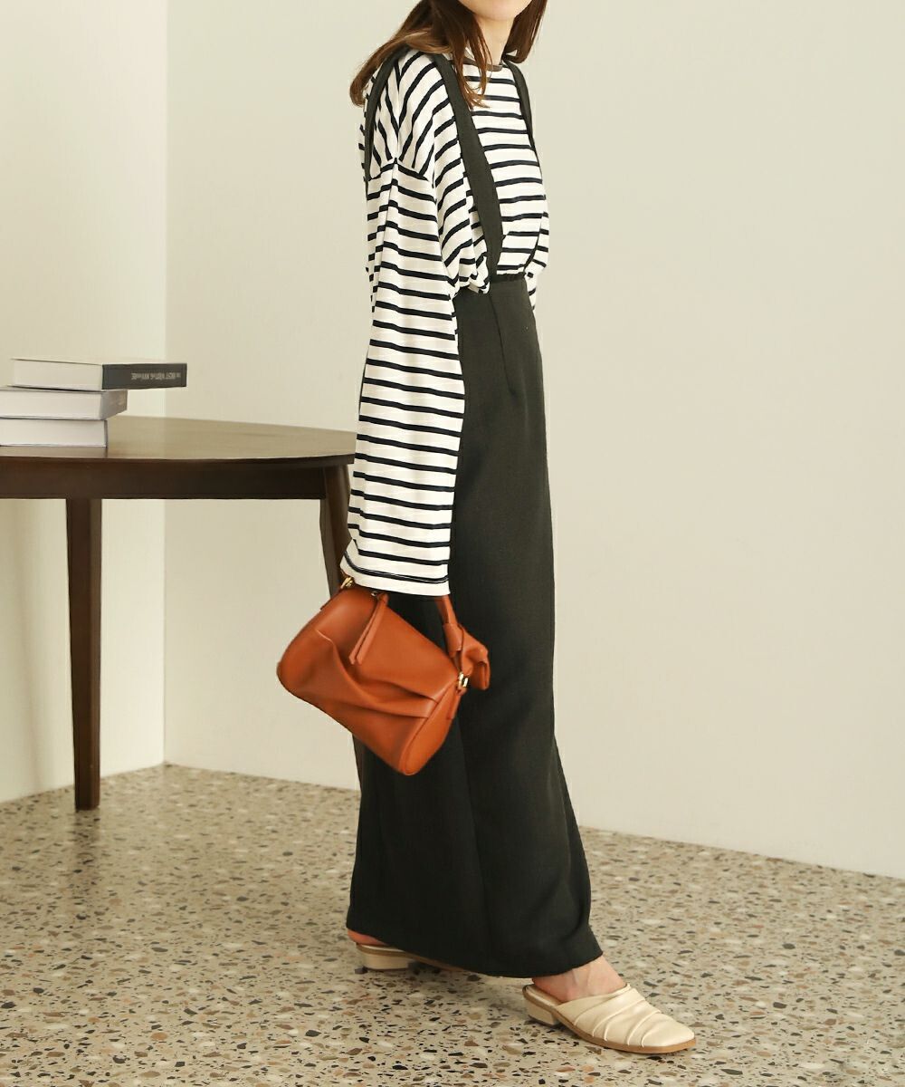 日本 Bab - 2WAY簡約收腰吊帶裙-知性黑