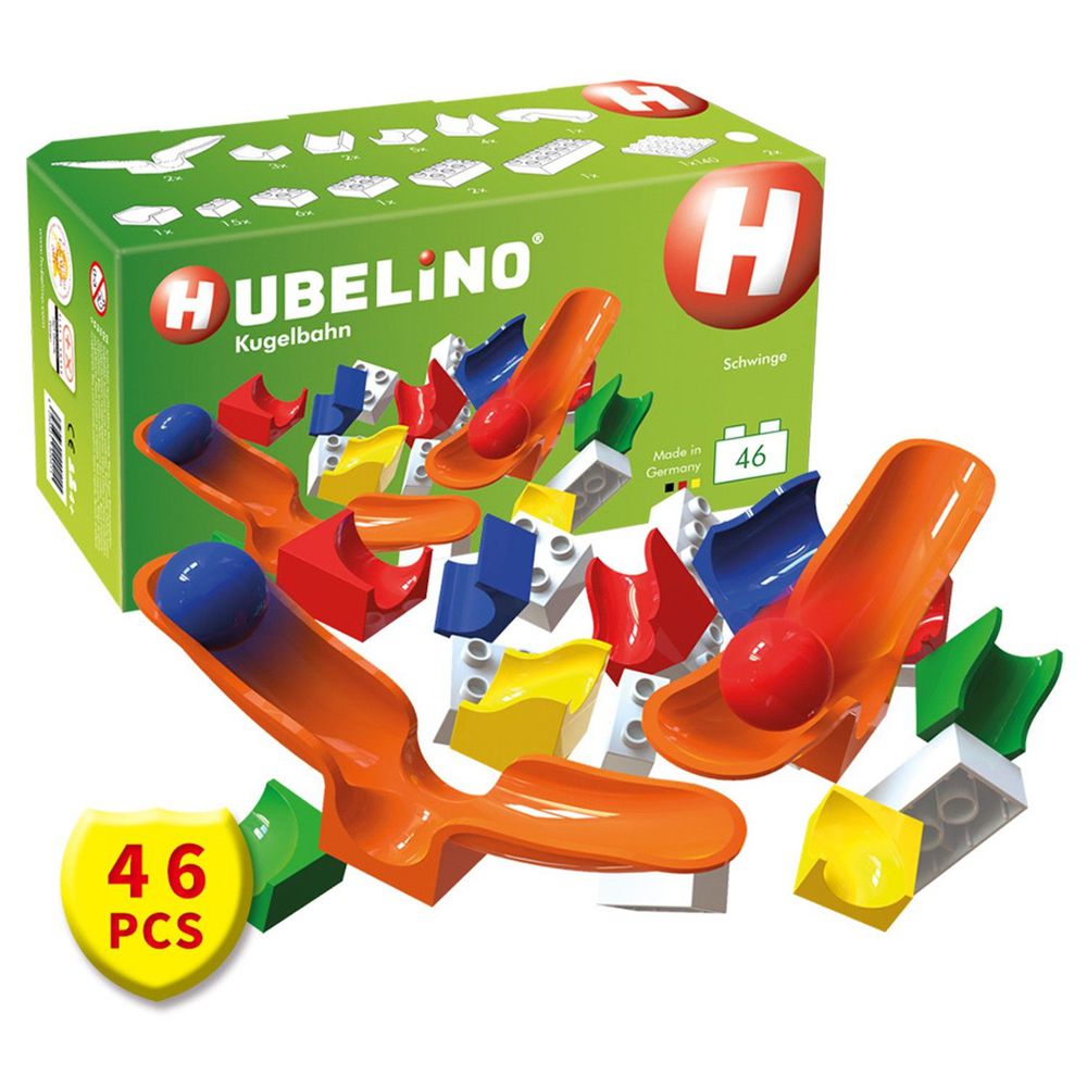德國 HUBELiNO - 軌道式積木套件組合 - 46PCS-(含海盜船軌道配件)