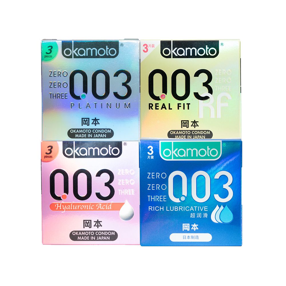 Okamoto 岡本 - 003 4合1極薄組合保險套-3入裝x4