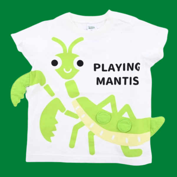 日本 Baby Room - 立體翻翻樂短袖上衣-開心螳螂-黃