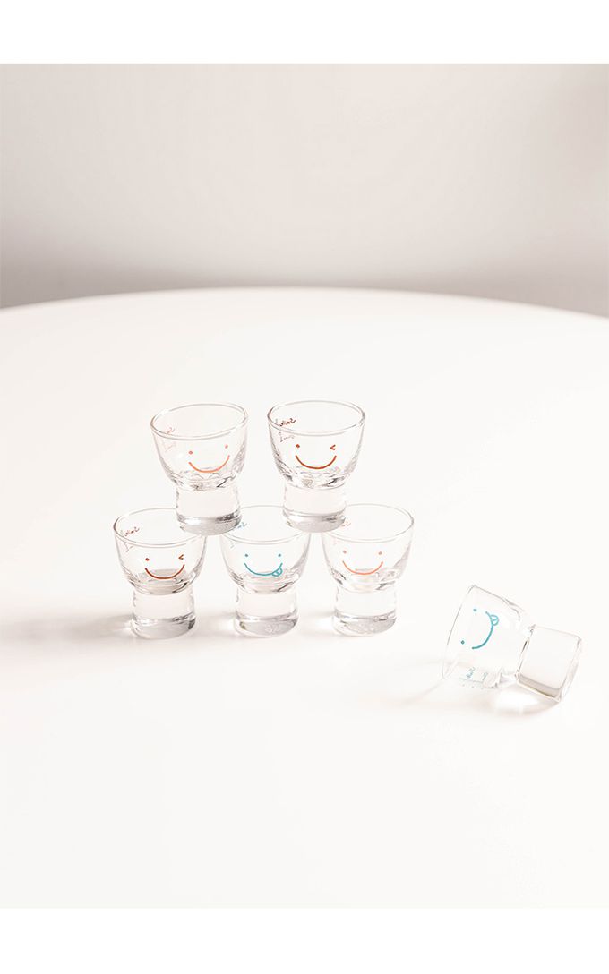 韓國 SSUEIM - 微笑款玻璃燒酒杯6件組50ml
