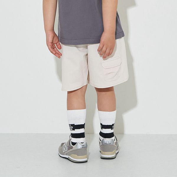 日本 b-ROOM - 側邊圓角休閒純色短褲-炭深灰