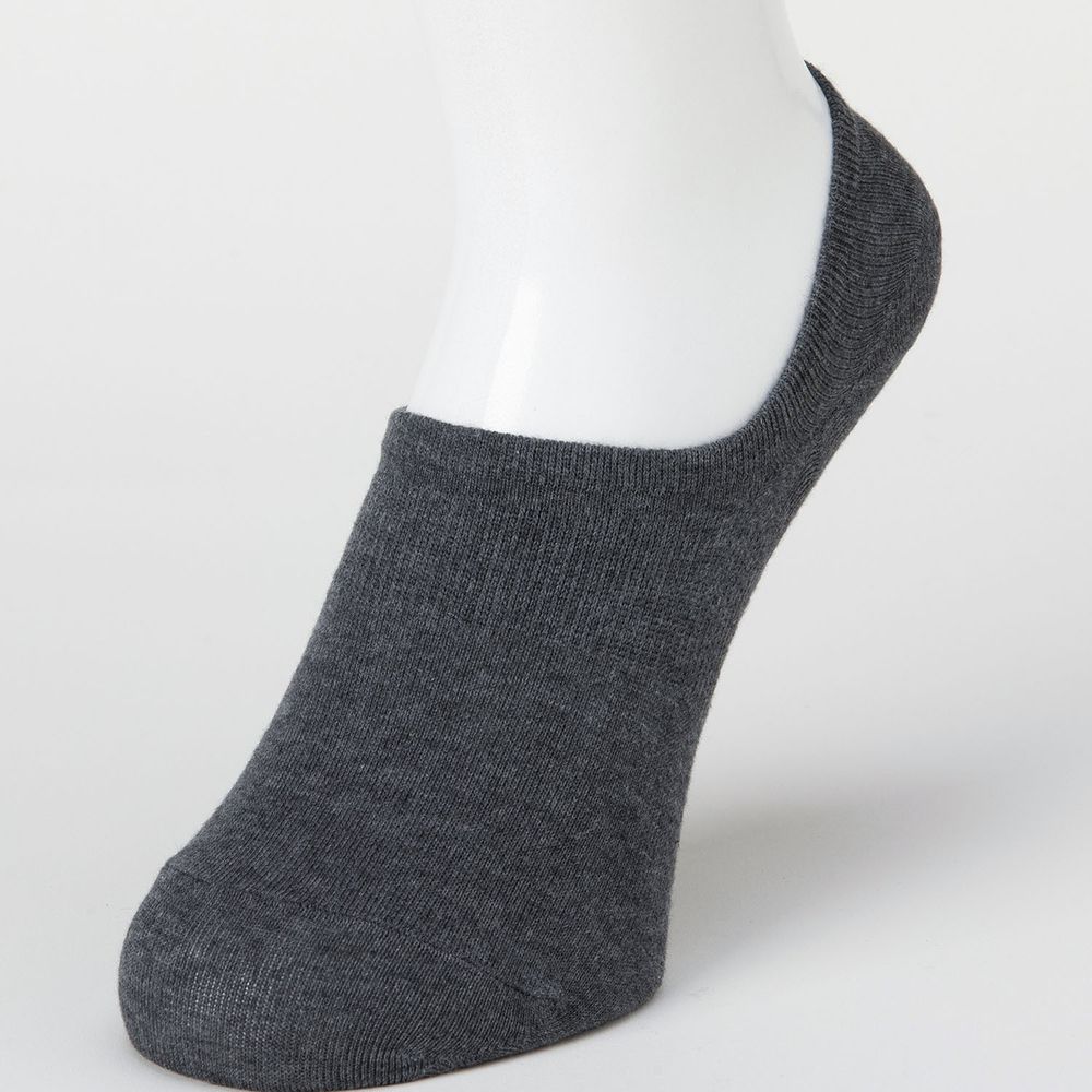 日本 okamoto - 超強專利防滑ㄈ型隱形襪-球鞋專用設計 超深履款-深灰-棉混