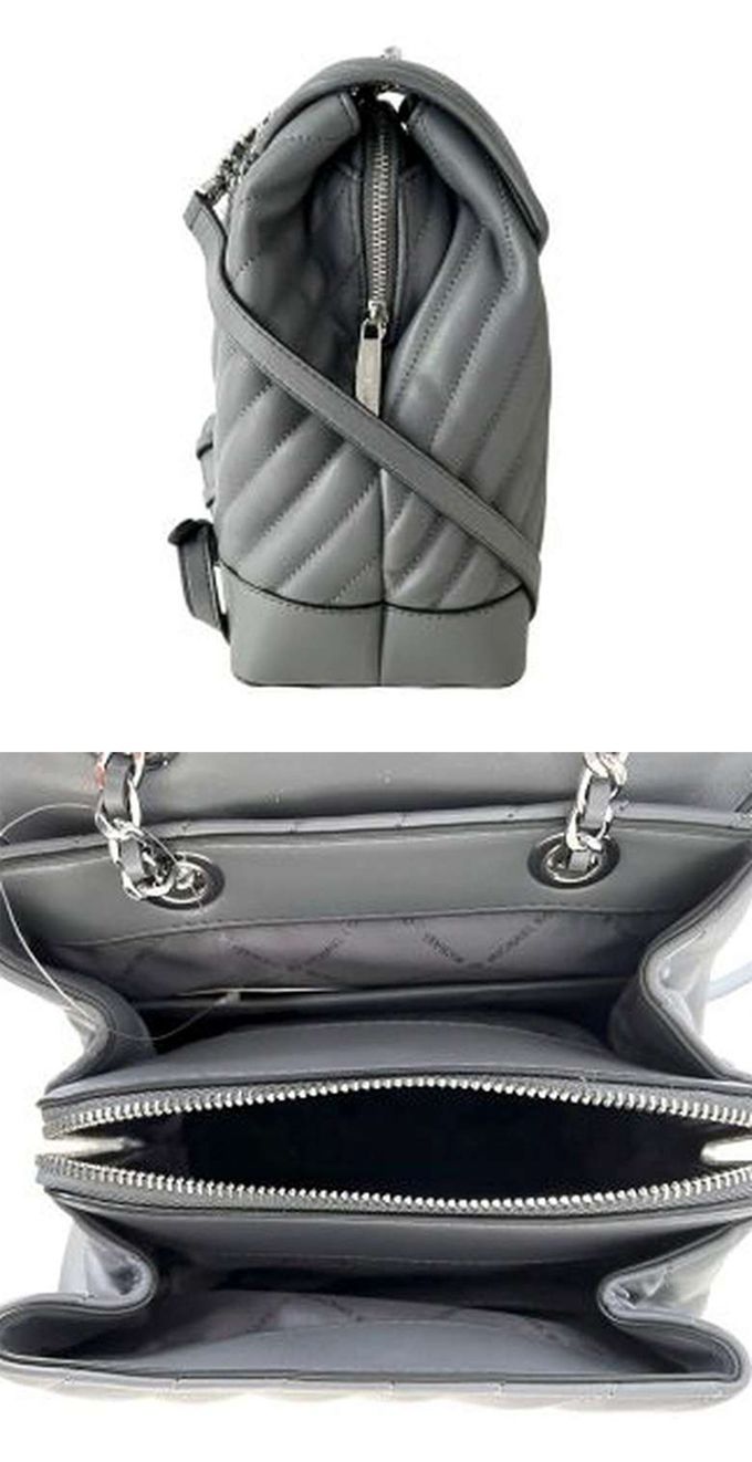 MICHAEL KORS - 素面絎縫皮革後背包-灰