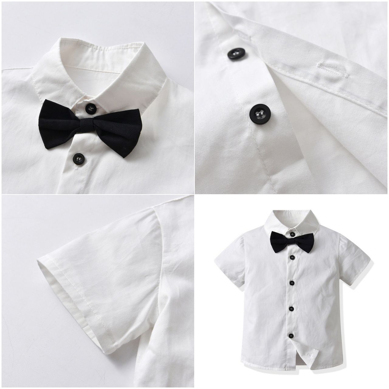 小紳士短袖套裝-白色