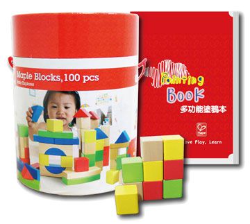 Hape - 彩色創意積木組-100塊