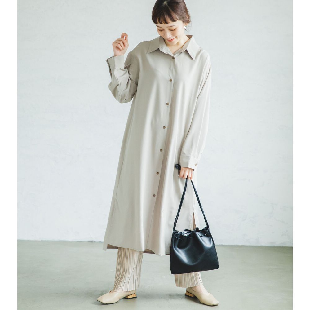 日本 PAIRMANON - 率性輕薄長袖襯衫/洋裝(媽媽)-薄荷 (FREE)