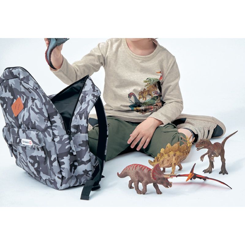 日本千趣會 - Schleich系列  GITA 純棉印花長袖上衣-帥氣暴龍-黑