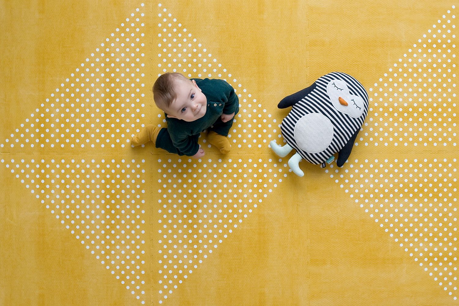 德國 toddlekind - 地球系列遊戲地墊-芥茉黃-一組6片