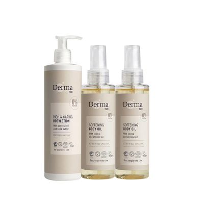 丹麥德瑪Derma - 大地無香孕媽咪保養組(免運)-護膚油150ml*2+保濕乳400ml*1