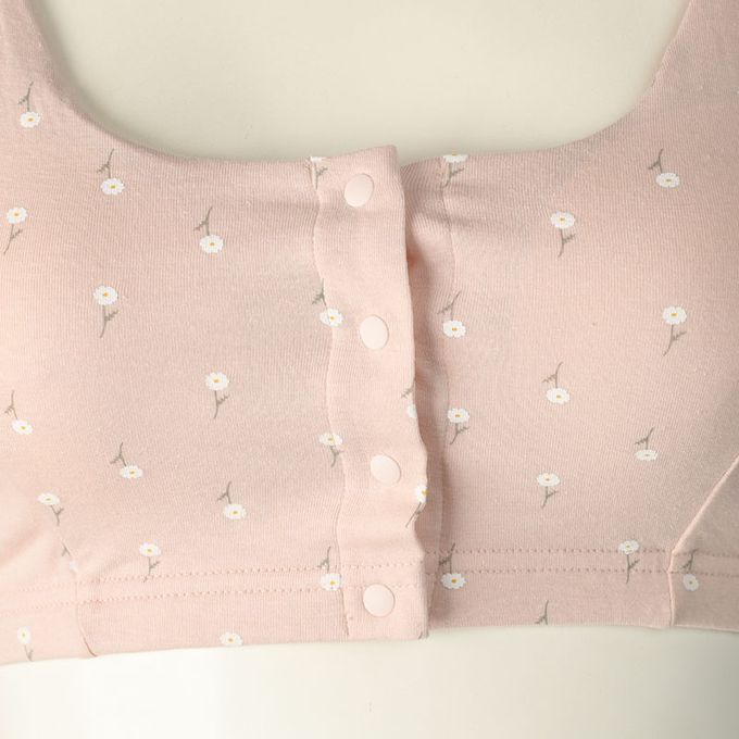 akachan honpo - 半截式內衣-前開式  小花-粉紅色