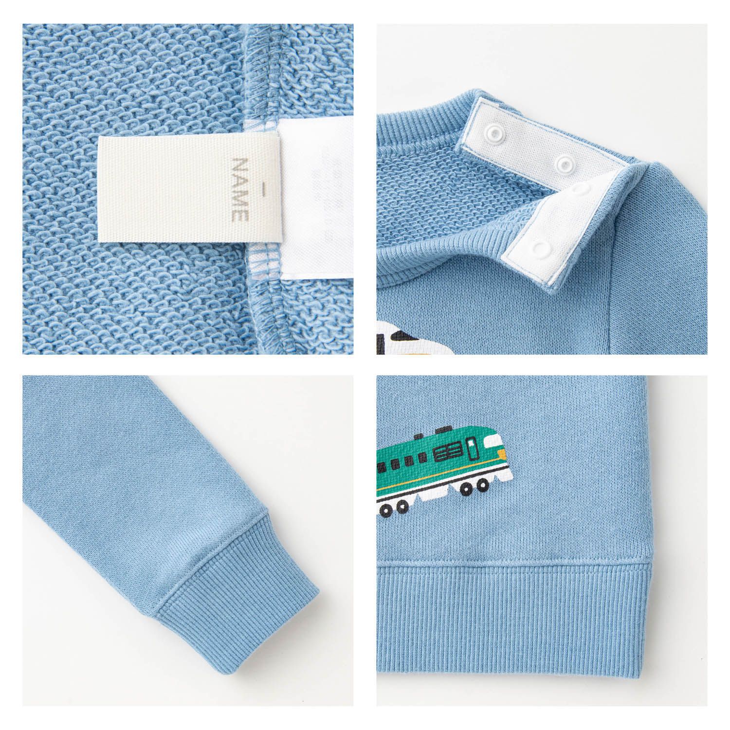 日本千趣會 - (小童) 純棉裏毛長T-復古汽車-綠