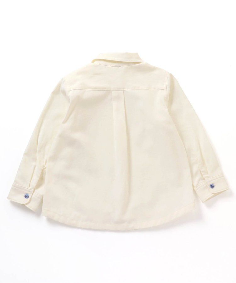 日本 BREEZE - [推薦]氣質系正式領長袖襯衫-素面-米白