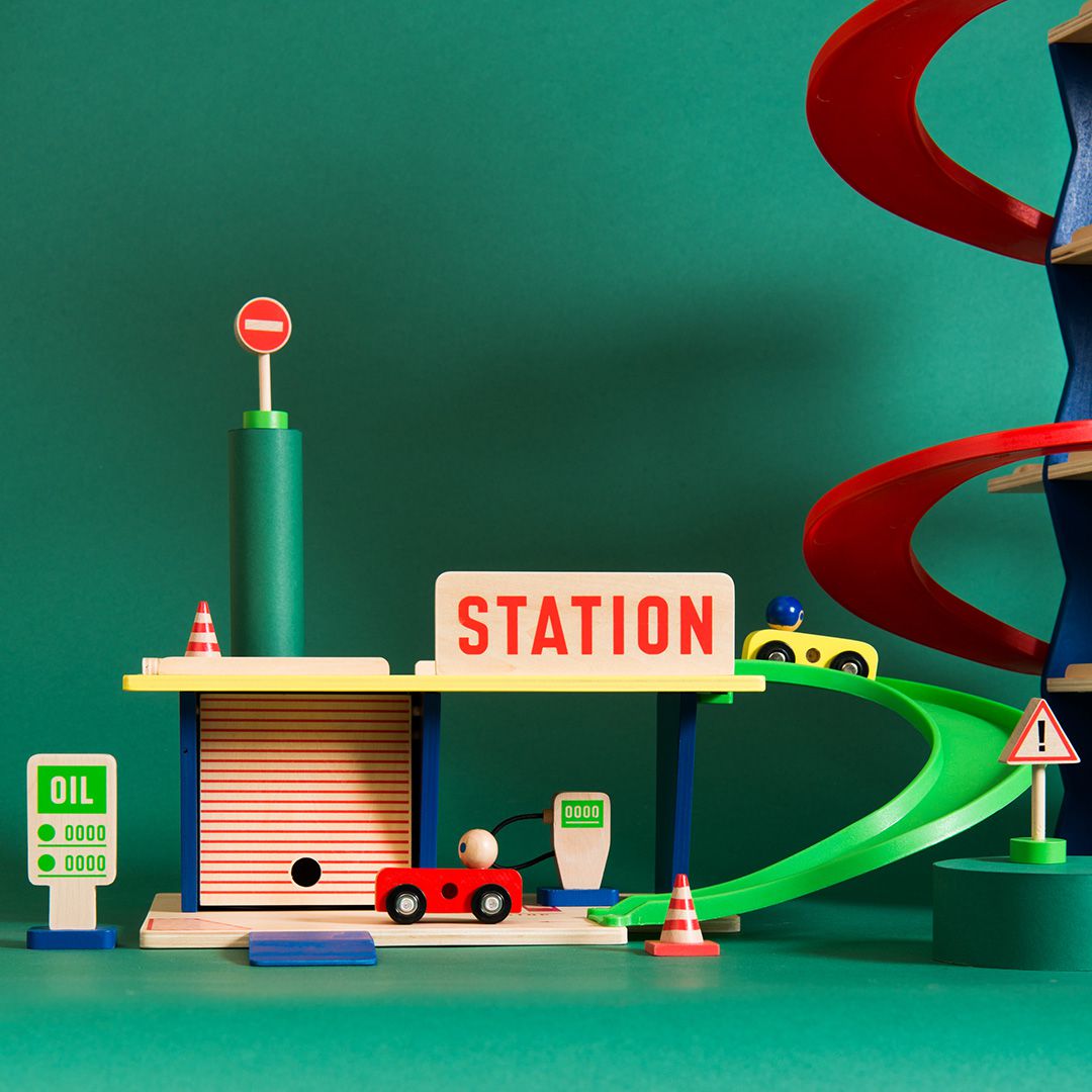 Moulin Roty - 木質加油站遊戲組