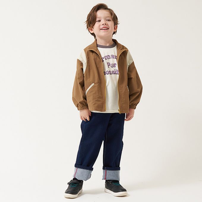 日本 b-ROOM - 潑水加工 廓形撞色防風外套-焦糖棕