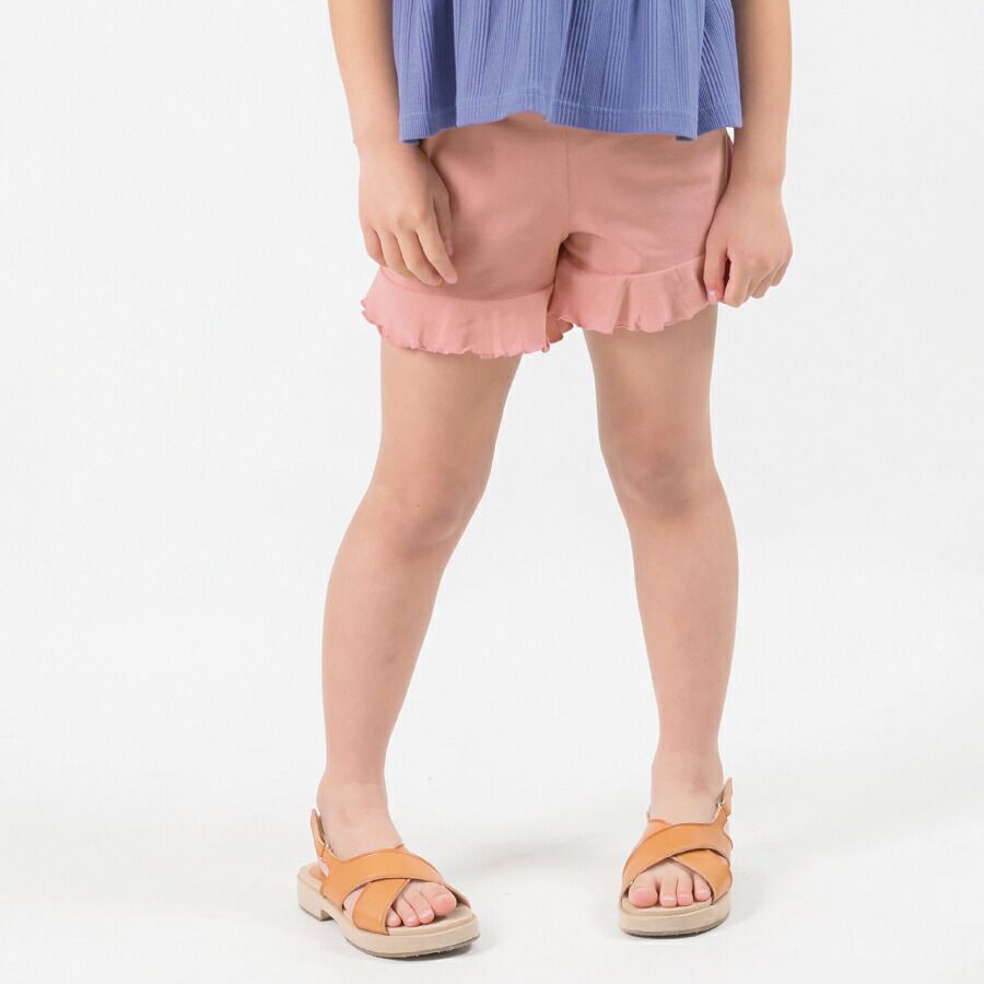 日本 evercloset - 天竺棉荷葉邊涼爽輕薄短褲-薄荷綠