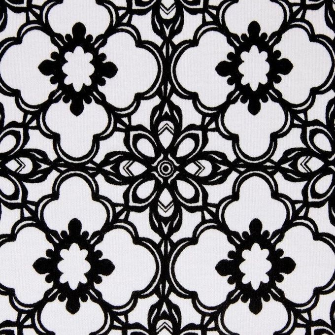 英國 SLEEP NO MORE - 100% 有機棉短袖包屁衣-黑白窗花 (12-18 M)