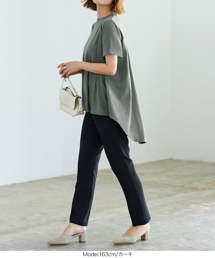 日本 Kobe Lettuce - 圓領柔軟修身短袖上衣-水藍