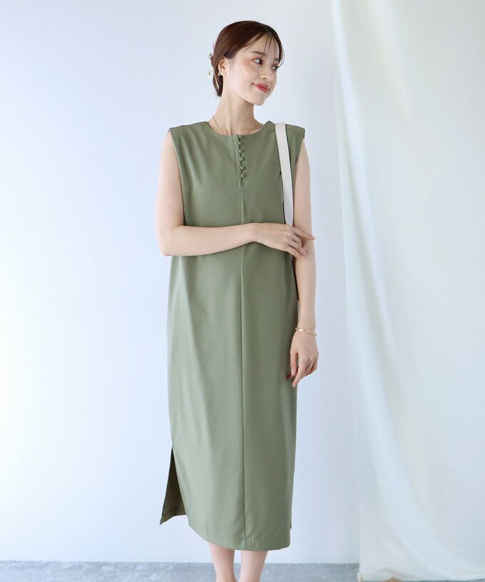 日本 BLUE EAST - 2WAY率性簡約V領連身洋裝/背心裙-黑