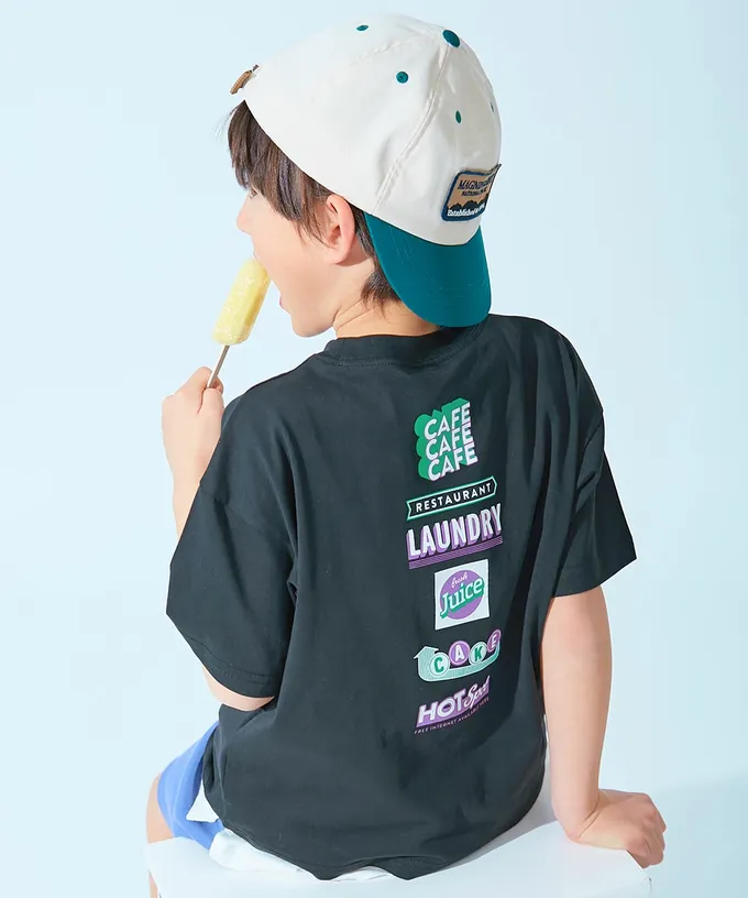 日本 devirock - 涼感速乾網眼 廓形短袖T恤-ICE CREAM-冰河藍